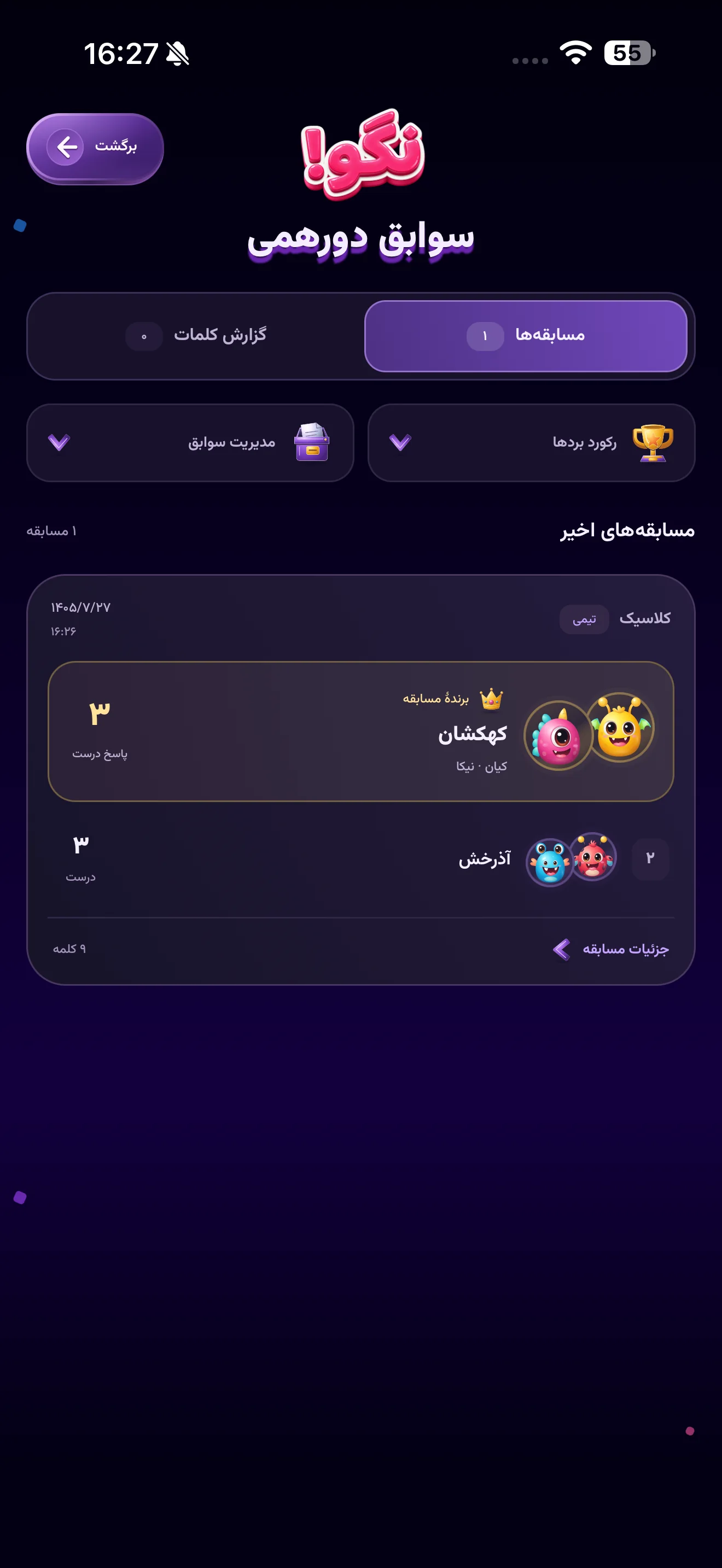 سوابق مسابقهها